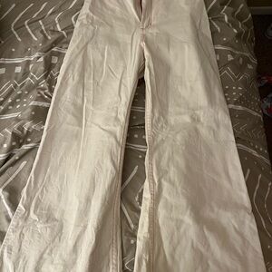 Big Bud Press White Bell Bottoms with Red stitching